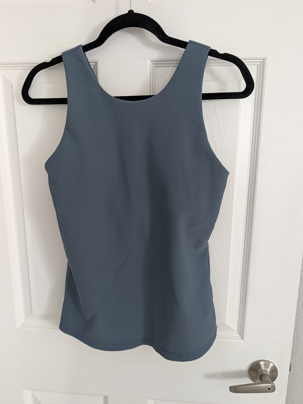 Women's Slate Blue Tank Top - Minimal Scoop Neck
